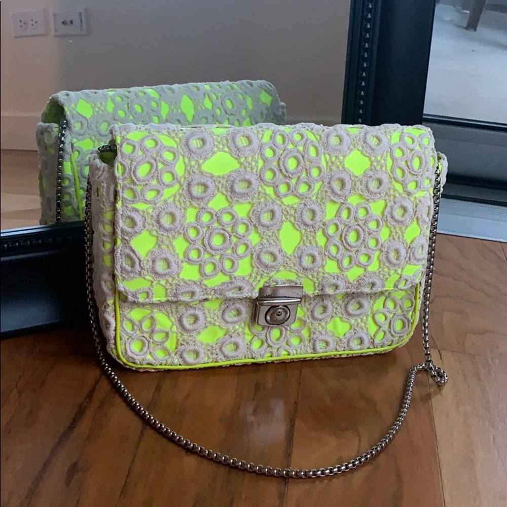 Yellow and Macrame Purse handmade in Lebanon